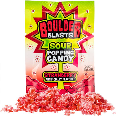 Boulder Blast Sour Strawberry Popping Candy