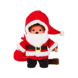 Peluche Ajena – Kiki Le Vrai Monchhichi – Père Noël – État Très Doux, Petites Tâches