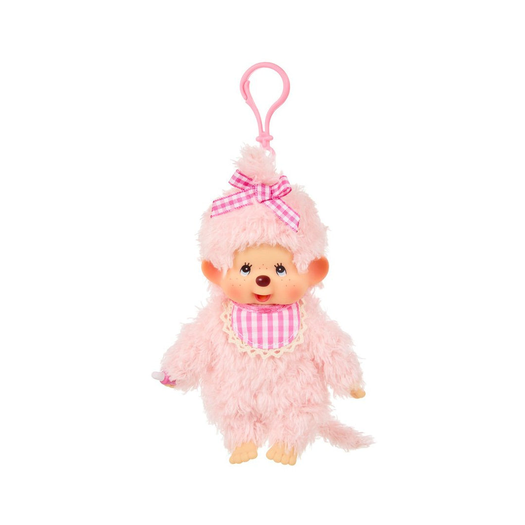 Monchhichi Girl - Fluffy Pink Big Head Keychain - TREEHOUSE kid