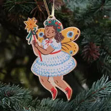 Load image into Gallery viewer, Winter Fairy Wooden Ornament