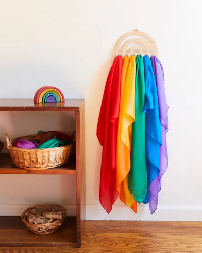 Wooden Playsilk Display | Rainbow - TREEHOUSE kid and craft