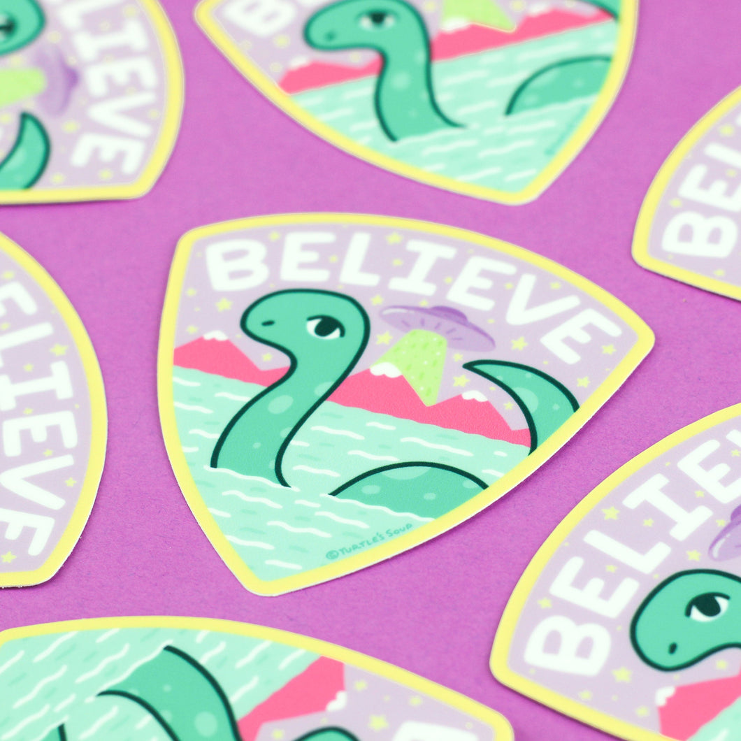 BELIEVE Loch Ness Sticker - TREEHOUSE kid and craft