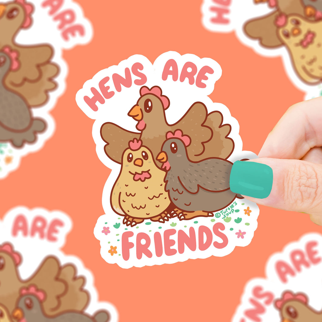 Hens Are Friends Sticker - TREEHOUSE kid and craft