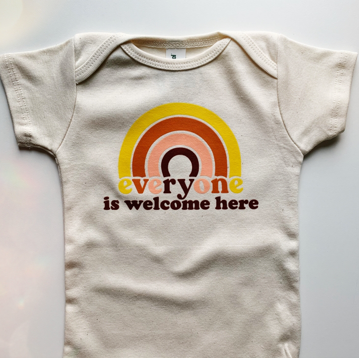 Everyone Is Welcome Here Onesie - TREEHOUSE kid and craft