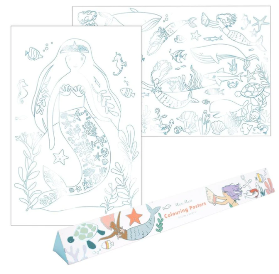 Mermaid Coloring Posters - TREEHOUSE kid and craft