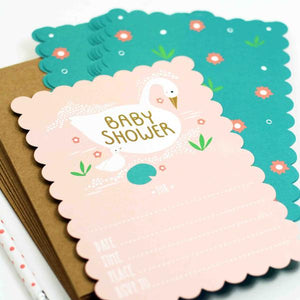 Swan Baby Shower Invitations (set of 10) - TREEHOUSE kid and craft