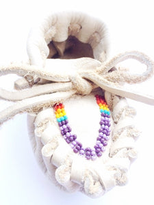 Rainbow Beaded Baby Moccasins - TREEHOUSE kid and craft